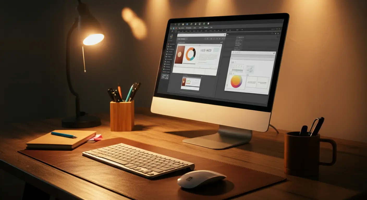 A workspace mid-project